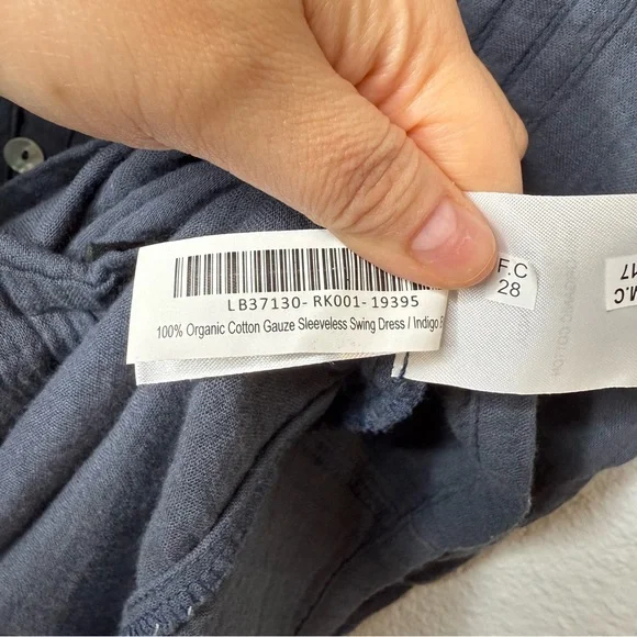 NEW Quince 100% Cotton Gauze Sleeveless Indigo Women’s Swing Mini Dress Sz S - Picture 10 of 15